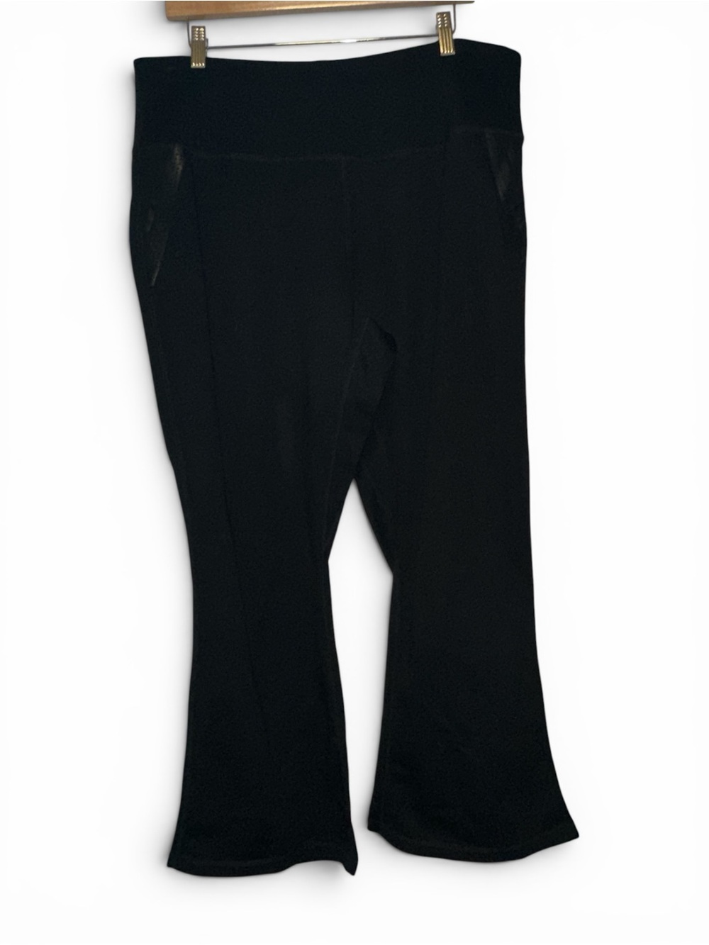 DGD Black Active Yoga Pants with Flared Leg Elastic Wide Waist 3X  NWT